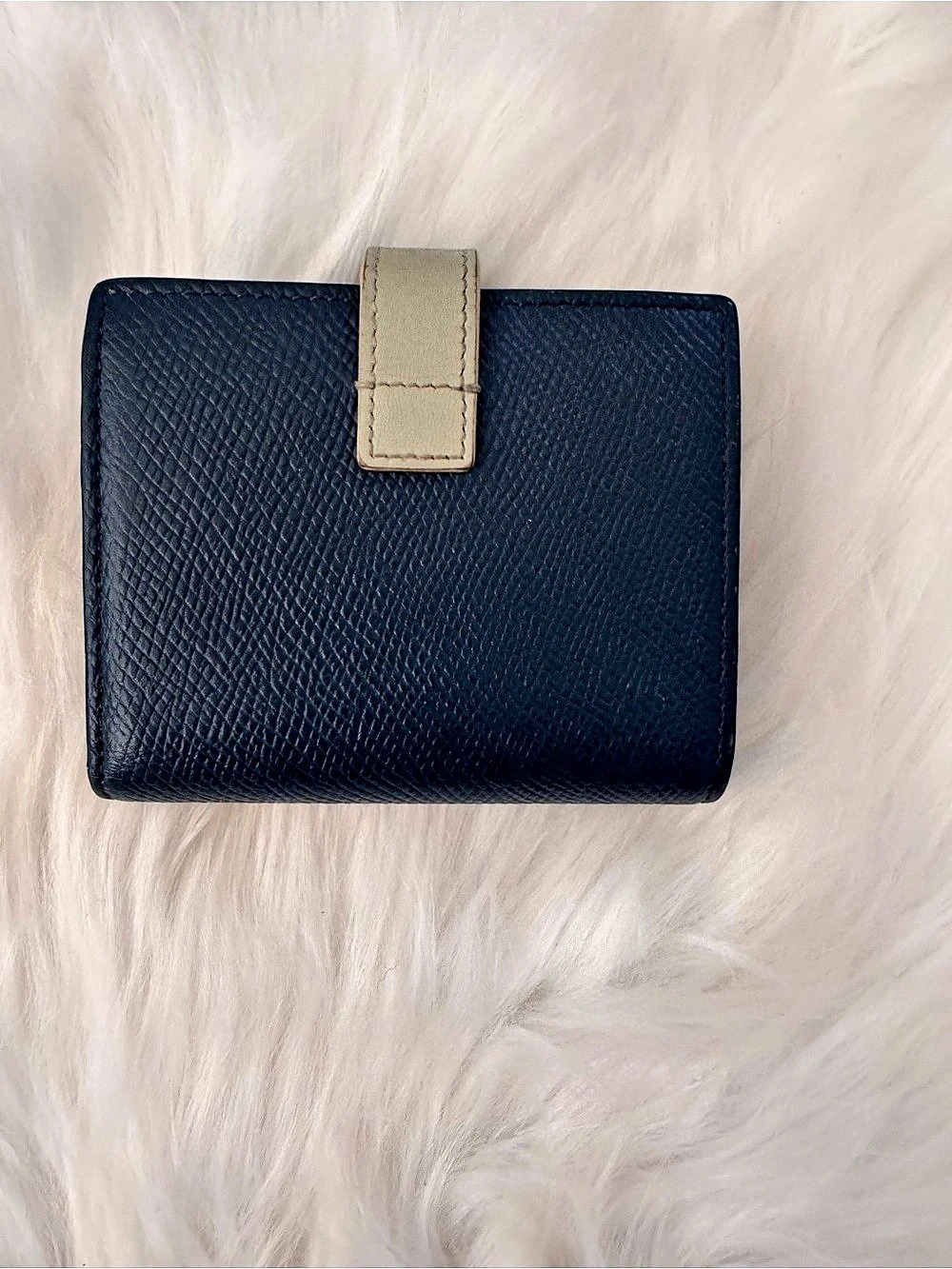 Celine Medium Strap Wallet in Bicolor Grained Calfskin Blue - Picture 3 of 9